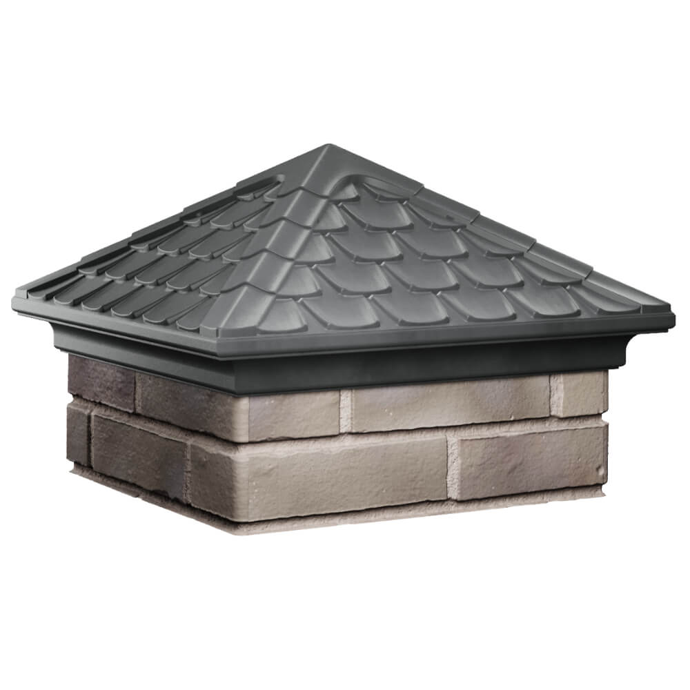 Колпак Zking Эльбрус Серый на столб 1.5х1.5 кирпича (385х385мм)